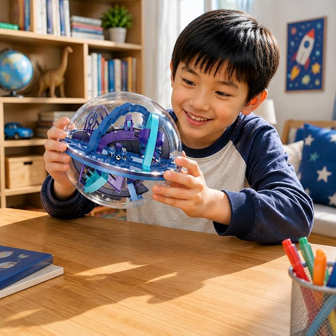 Ball Maze,Interactive Maze Sphere Game with 158 Obstacles | Labyrinth Puzzle Ball Kids Education Toys,Magical Brain Teasers Boys Girls Birthday Gifts Classroom Prize