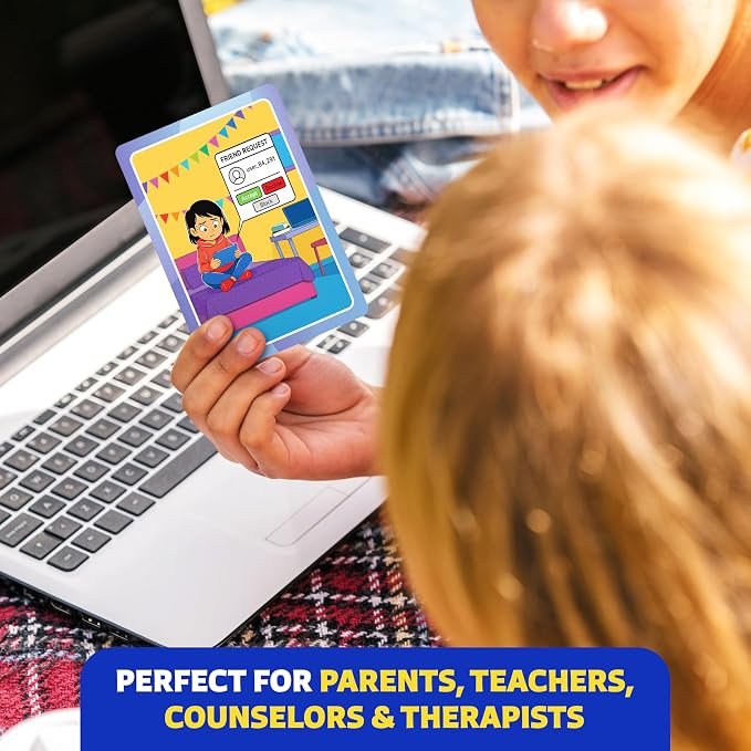 Who What Why Online Safety Conversation Cards for Kids, SEL Game | Cybersecurity, digital awareness, emotional regulation, social skills, speech therapy, online habits, classroom and home use