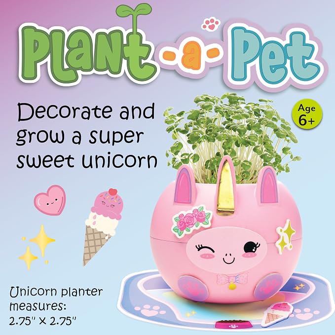 Creativity for Kids Plant-A-Pet Unicorn, Mini Garden Kit (Ages 6+)