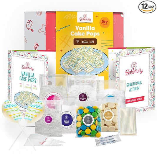 Baketivity Egg Shape Vanilla Cake Pops Kids Baking DIY Activity Kit