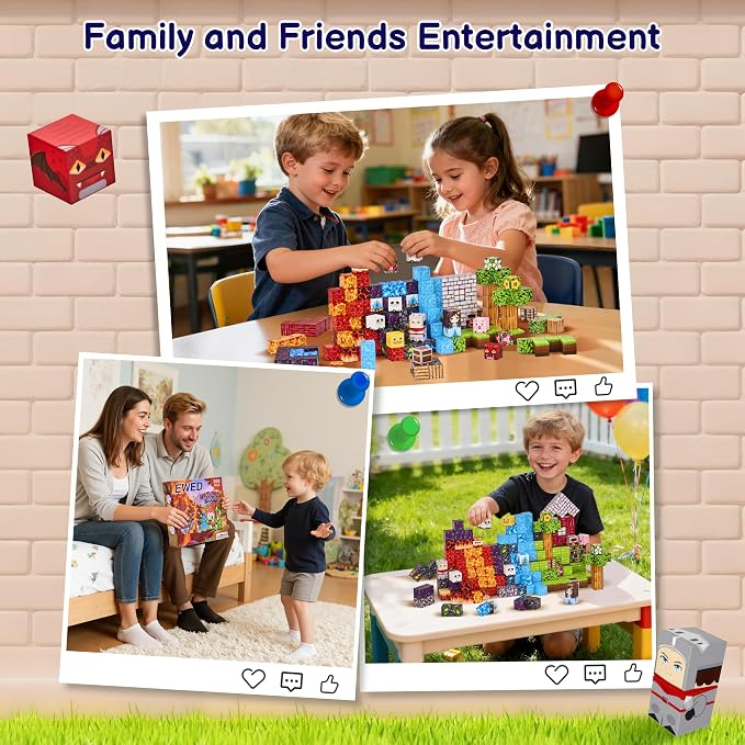 200PCS Magnetic Blocks, Magnetic Building Blocks Cubes Tiles for Kid | STEM Educational Stacking Magnets School Game Toys for Ages 3 4 5 6 7 8 9 10 11 Birthday Party Supplies Gift for Boy and Girl