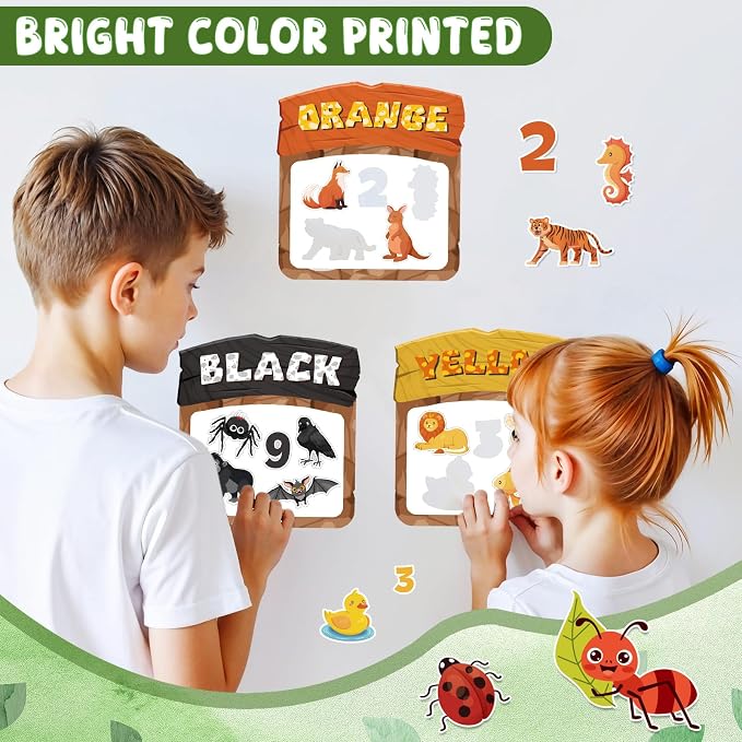 10Pcs Magnetic Color Sorting Cute Animal Fridge Magnets for Kids | 60 Toddler Soft Magnets for Refrigerator Early Education Toddler Color Sorting Shape Matching Boys Girls Gifts