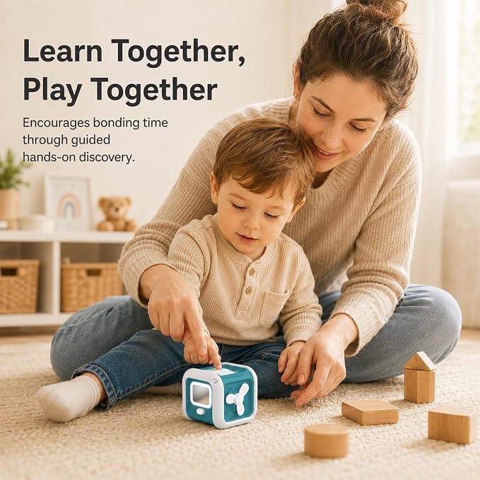 Montessori Toys for 1 Year Old Boy Girl - Busy Board with Light - Travel Sensory Toys for Toddlers 1-3 - Birthday Gifts Christmas Stocking Stuffers - Baby Toys 12-18 Months (Blue)