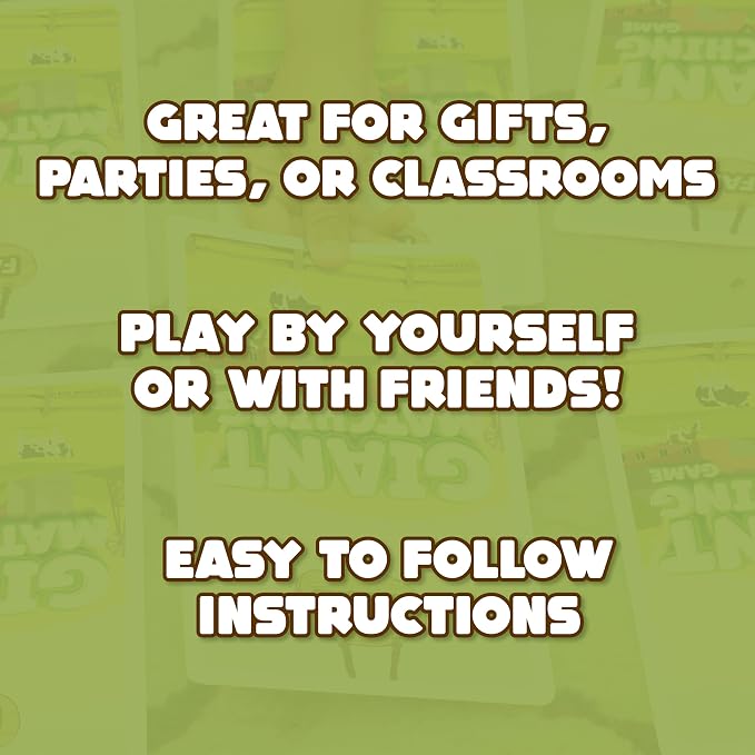 Giant Matching Game, Summer Toys, Game Night, Travel Games, Memory, Learning Game, Jumbo Playing Cards, Card Game for Kids and Adults, Ages 3+
