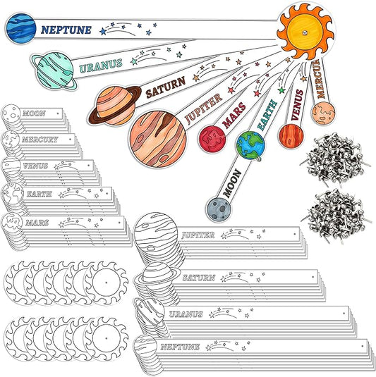 Glenmal 36 Set Solar System Model Craft Kit Kids DIY Planets Solar System Paper Art Set Decor Outer Space Preschool Activities Supplies for Montessori Learning Homeschool Toddler(Blank)