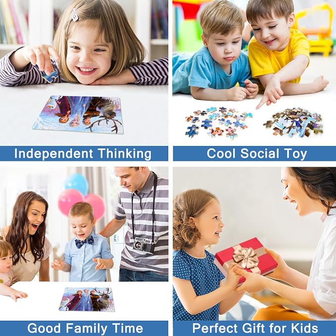 MZZOTOY Puzzles for Kids Ages 4-8, 60 Pieces Puzzles for Kids Ages 3-5 in a Metal Box Girls and Boys Learning Educational Jigsaw Puzzle Toys Gifts