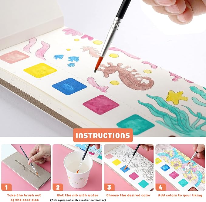 Cavnewt Watercolor Coloring Books for Kids Ages 4-8