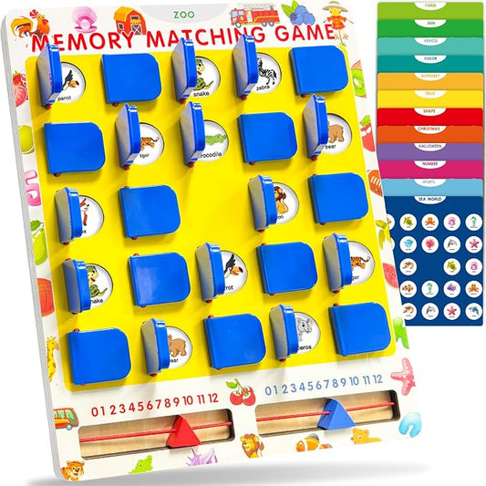 Matching Memory Game for Kids, Travel Toys Games Activities for 3-5 4-8 | Board Games 4-6, Car Games, Airplane Toys, Kids Toddler Road Trip Activities Essentials, Boys Girls Birthday Gifts