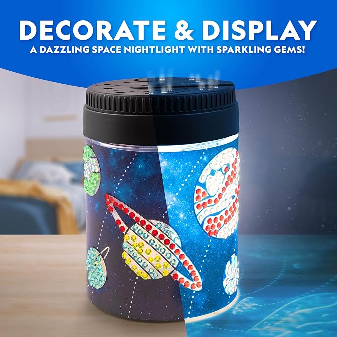 National Geographic Ultimate Space Arts and Crafts Activity Kit for Kids | Diamond Painting Night Light, Solar System Model, Stained Glass Suncatcher Window Art, Glow Crafts, Outer Space STEAM
