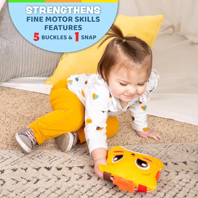 Buckle Toys, BokBok Chicken, Develop Motor Skills and Problem Solving | Montessori Learning Activity Travel Toy for Toddlers, Develop Motor Skills and Problem Solving