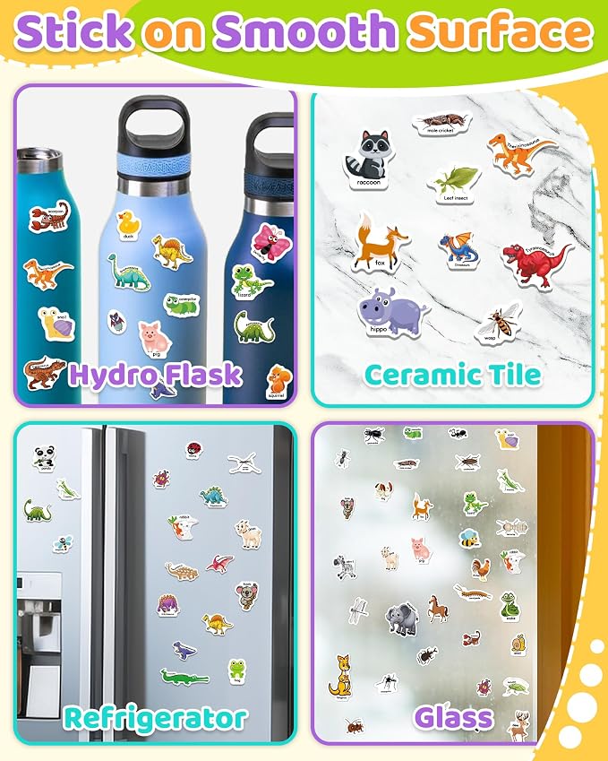 Benresive Reusable Sticker Book for Toddlers, Stickers for Kids, Travel Toy | Toddler Toys, Boys Girls Birthday Gifts, Airplane & Road Trip Essentials Kids, No Mess Waterproof Toddler Crafts Activities