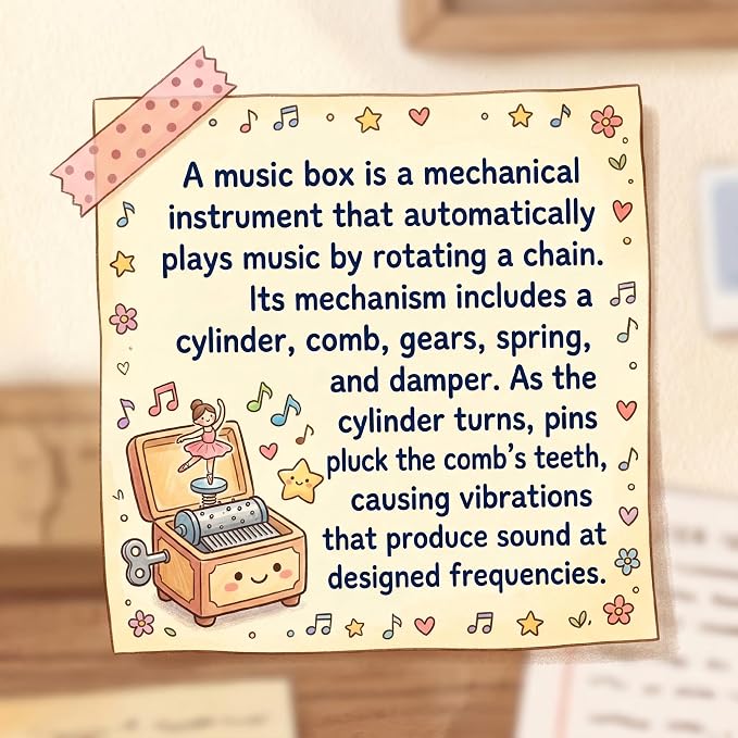 STEM DIY Music Box Kit, Build & Play, Hands-on, Ages 6+, Science Gift | Build a real music box! Discover gears & vibrations. Intro to physics. Boosts STEM skills, patience. Sweet keepsake, 6+!