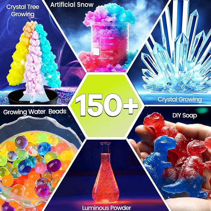 150+ Science Kits for Kids, STEM Activities Educational Science Experiments | Science Experiments Gifts, With Chemistry Set, Erupting Volcano, Growing Crystal for Kids 4 Years Old Boys Girls