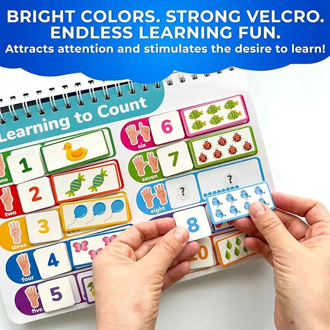 Montessori Busy Book for Toddlers 3-5 — Learning Toys for Kids 1-3 and 2-4 | Velcro Busy Book with Preschool Learning Activities for 1 year old — 15 Themes with 178 Elements — Homeschool Educational Toy