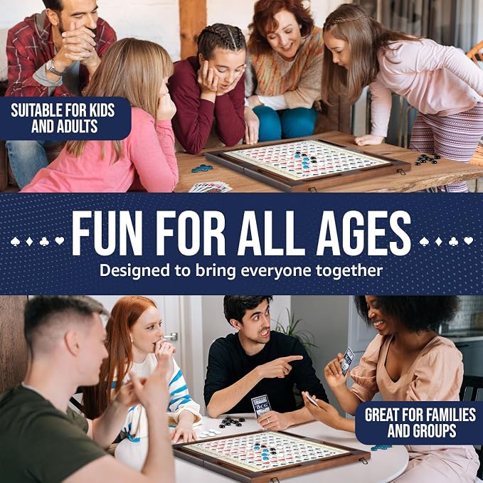 Two Lines Anyway Board Game – Strategy Game for Kids, Adults & Family, Ages 7+, 2-12 Player – Walnut Wooden Game, Handcrafted Heirloom