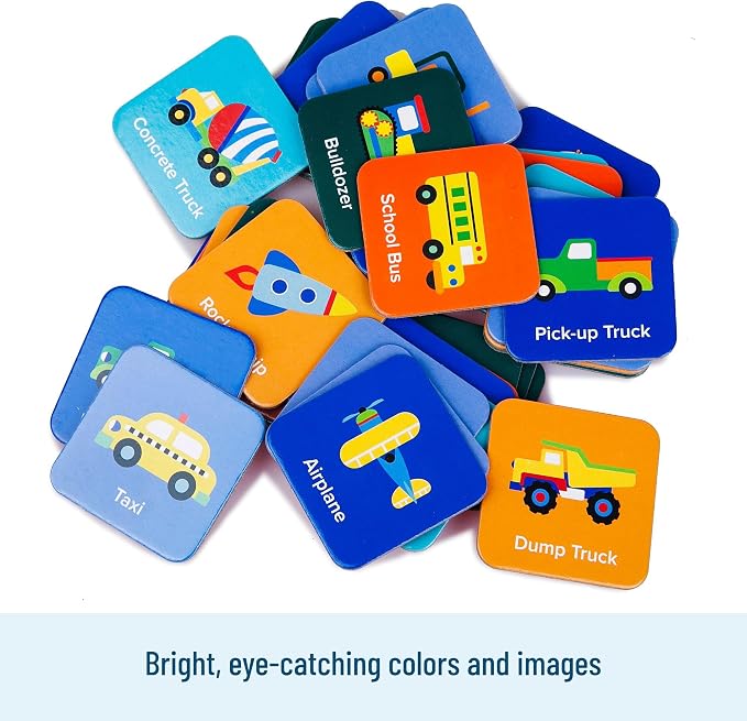 Wildkin Memory Matching Game – 18 Educational Pairs for Toddlers & Preschool - Transportation
