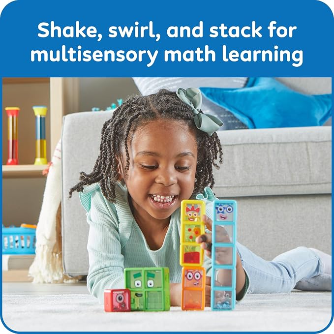 hand2mind Numberblocks One to Five Sensory Bottles, Ages 3+ | Numbers for Toddlers, Counting Toys, Calming Sensory Fidget Toys, Calm Down Corner Supplies, Social Emotional Learning