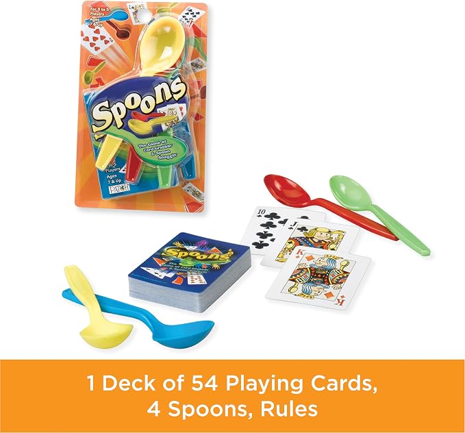 Mini Spoons Playing Card Games for Kids Deck of Cards Fun Family Games | Deck of Cards, Spoons Game, Multi-Player, Spoons Inc, Family Game Night, Travel Game