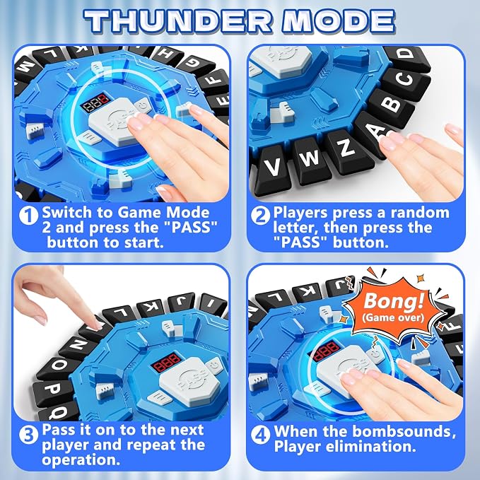 Word Game Family Board Game with Digital Display Timer for Kids and Adults | Fast-Paced 24-Letter Word Game with 2 Modes & 35 Cards for Family Game Nights and Parties, Ages 3 & Up, 2-8 Players