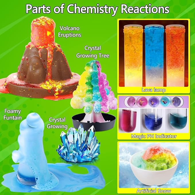 UNGLINGA 272 Experiments Science Kit for Kids, Chemistry Set | S.T.E.M Toys Boys Girls Birthday Gifts, Volcano, Crystal, Magic, Physics Lab Educational Learning Project