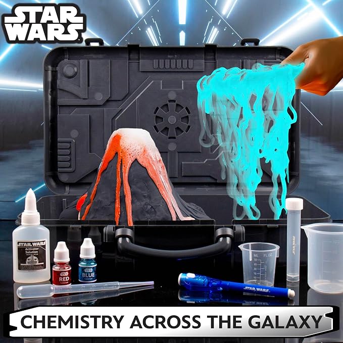 STAR WARS Galactic Chemistry Lab, Science Kit for Kids with 8 Easy Experiments and Reactions, Including DIY Lightsaber, Slime & Earth Science, Toys, Chemistry Set, Gifts for 6 Year Old Boys