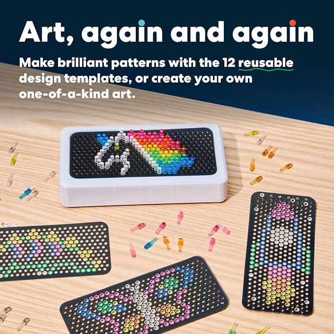 KiwiCo Pixel Art Kit for Kids Ages 5-8 – DIY Illuminated Arts & Crafts Lightbox – Screen-Free Creative Activity with Reusable Templates – 20+ Designs - Creative Art Gift