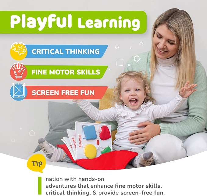 Toddler Travel Toys, Quiet Book for Toddlers 1-3, Plane and Car Toy | Baby Airplane Toys for Travel, Montessori Busy Book 1-3 Year Old with All Parts Attached, No Noise Gift