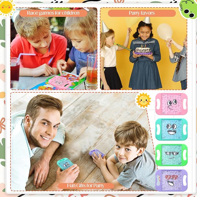 JellyArch 36 Pcs Mini Maze Puzzle Bulk for Kids Maze Cubes, Emotion | Small Educational Handheld Puzzle Brain Teaser Back to School Classroom Exchange Gifts for Students Adults