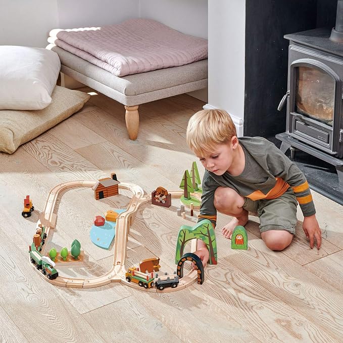 Tender Leaf Toys - Forest Tunnels - Stacking Train Set Accessories - Toy Stacker, Blocks - Open-Ended Toy Set for Inspires Creative and Imaginative Roleplay - Age 3+