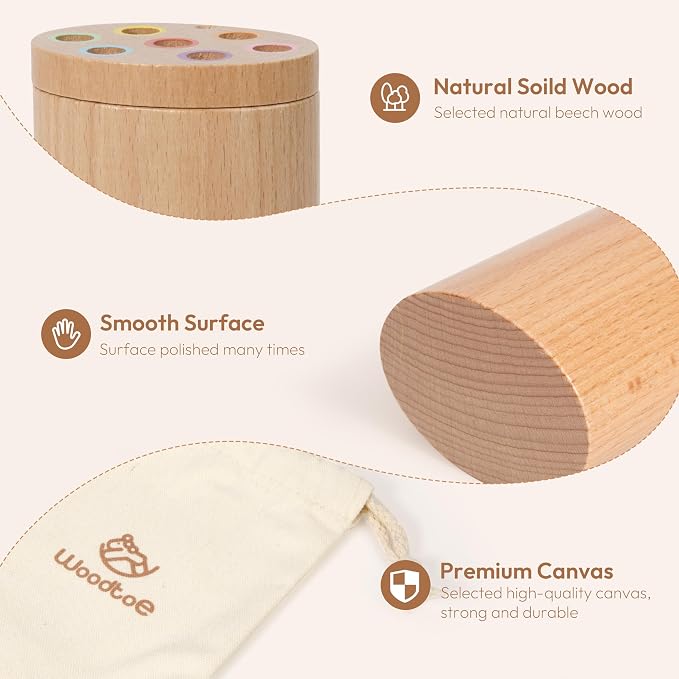 Montessori Sorting Sticks Toy, Wooden Sensory Toy for Toddlers Ages 1-3 | 7 Color Matching Game, Fine Motor Skills, Color Cognition Activity, 18 Month Old Toys, Birthday Gift for Boys and Girls