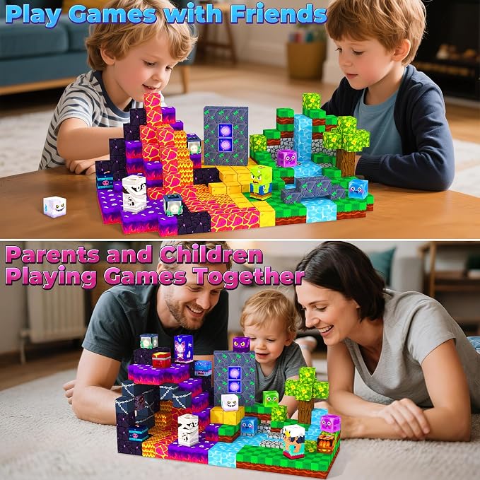 ORZbb 150PCS Magnetic Blocks, Magnetic Tiles Building Sensory Montessori Toys & Games for 3 4 5 6 7 8 9 10 11 12 13 Year Old Boys Girls Halloween Christmas Birthday Gifts