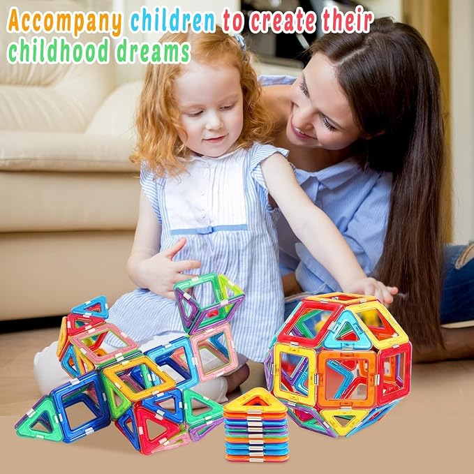 Magnetic Tiles for 3+ Year Old Boys Girls,Magnetic Building Blocks | Upgrade Magnet Building Blocks Set Educational STEM Toys Christmas Birthday Gift Toys for Kids Ages3 4 5 6 7 8+