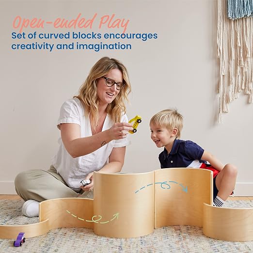ECR4Kids Wooden Tunnels and Arches, Block Play, Natural, 10-Piece | Durable hardwood, GREENGUARD Gold Certified, 2 years +, 4 sizes, STEM learning & motor skill development, classroom/playroom