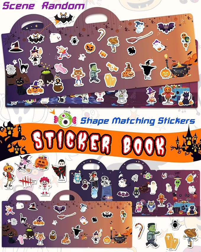 Walenced Reusable Sticker Book for Toddlers, Stickers for Kids, Toddler Toy | Toddler Craft Activities, Toddler Travel Toys, Boy Girl Birthday Gifts, Airplane Travel & Road Trip Essentials Kids