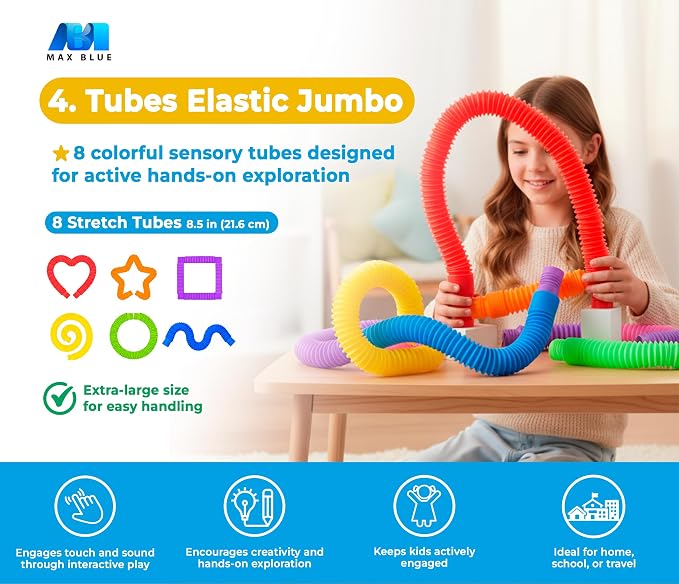 MAX BLUE Squishy Fidget Toys Sensory Fidget Pack with Stress Balls for Kids