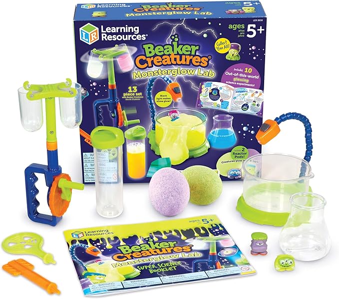 Learning Resources Beaker Creatures Monsterglow Lab | Educational Science Kits for Kids, Kindergarten Games, Homeschool STEM Toys, Ages 5+