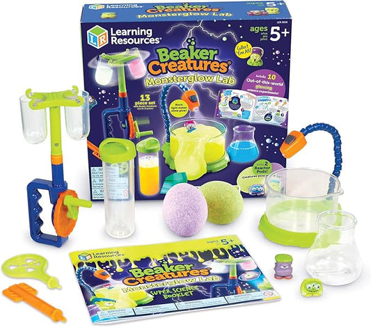 Learning Resources Beaker Creatures Monsterglow Lab | Educational Science Kits for Kids, Kindergarten Games, Homeschool STEM Toys, Ages 5+