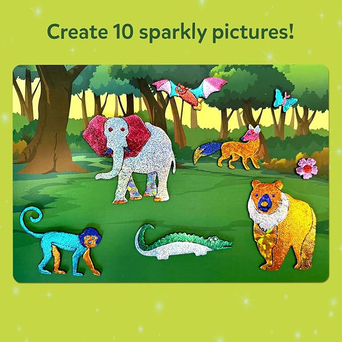 Skillmatics Foil Fun Animals Mega Pack, Foil Art Kit, Gift for Boys & Girls | Travel Toys, 150+ Stickers, DIY Activity Kit, Fine Motor Skills, Mess-Free, Screen-Free, Gifts for Kids Ages 4, 5, 6, 7, 8, 9
