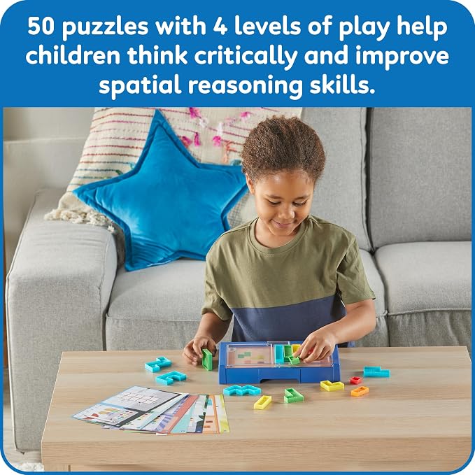 hand2mind Numberblocks Puzzle Solver, Logic Puzzle for Kids, Ages 3+ | Brain Teaser Puzzles for Kids, Educational Block Puzzle Games, Math Toys, Tactile Sensory Toys, Toddler Birthday Gifts
