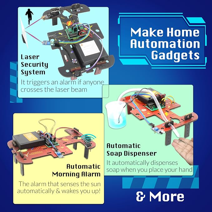 Butterfly EduFields 10in1 STEM Electronics Robotics Kit for Kids Ages 8-12 | Engineering Science Kit | Robot Building Projects | Educational Electronics Toy | STEM Learning for Boys & Girls