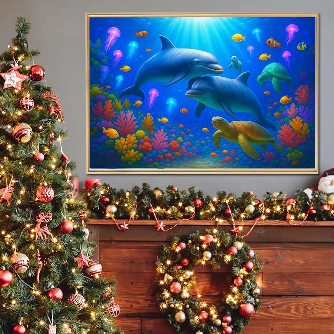 100 Piece Puzzles for Kids Girls Boys Ages 4-10, Colorful Ocean Under Sea | Learning Educational Jigsaw Puzzles Toys with Full-size Poster, Holiday/ Birthday/Party/School Gifts for Children