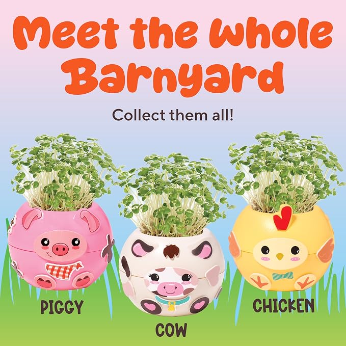 Creativity for Kids Plant-a-Pet Barnyard Pig Kit | Decorate, Plant & Grow Your Own Pet | Chia Seed Gardening Craft | Spring Crafts & Screen-Free Kids Activity (Ages 6+)