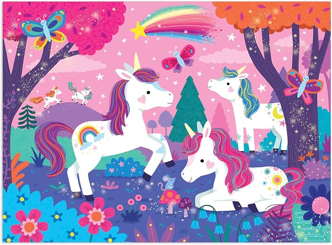 Mudpuppy Unicorn Magic – 48 Piece Puzzle with Colorful and Fun Illustrations of Unicorns for Children Ages 3 and Up