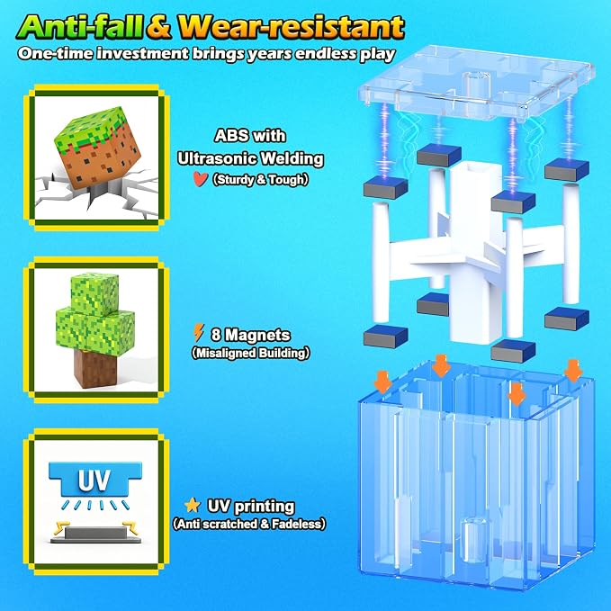 Magnetic Blocks - 100PCS Build Mine Magnet World Forest Cottage Craft Set | Building Toys for Boys Girls Age 3-5 5-7 8-12, Construction Craft Sensory Toys Birthday Gifts for 3+ Years Old STEM Learning