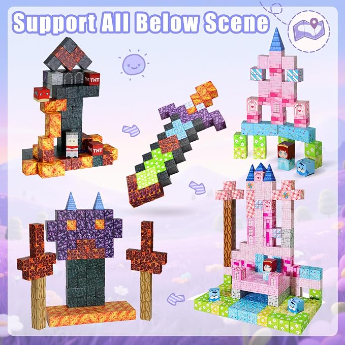 Magnetic Building Blocks 150PCS, STEM Toys Educational Magnet Cubes, Learning Sensory Toys for Kids Ages 3-15, Birthday Gifts for Boys & Girls