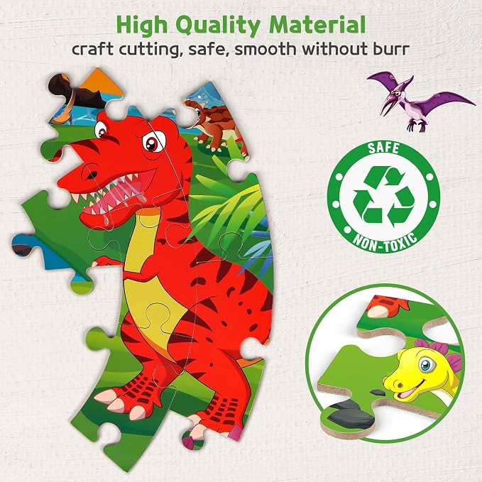 SYNARRY Floor Puzzles for Kids Ages 4-6, Large 70 Piece Dinosaur Puzzles for Toddlers Ages 2-4, Dinosaur Puzzles for Kids 4-8, Preschool Toys Gifts for 3 4 5 6 7 8 Years Old Toddlers Boys Girls Child | Jigsaw Puzzle for Kids Ages 4-8, Dinosaur Toys for...