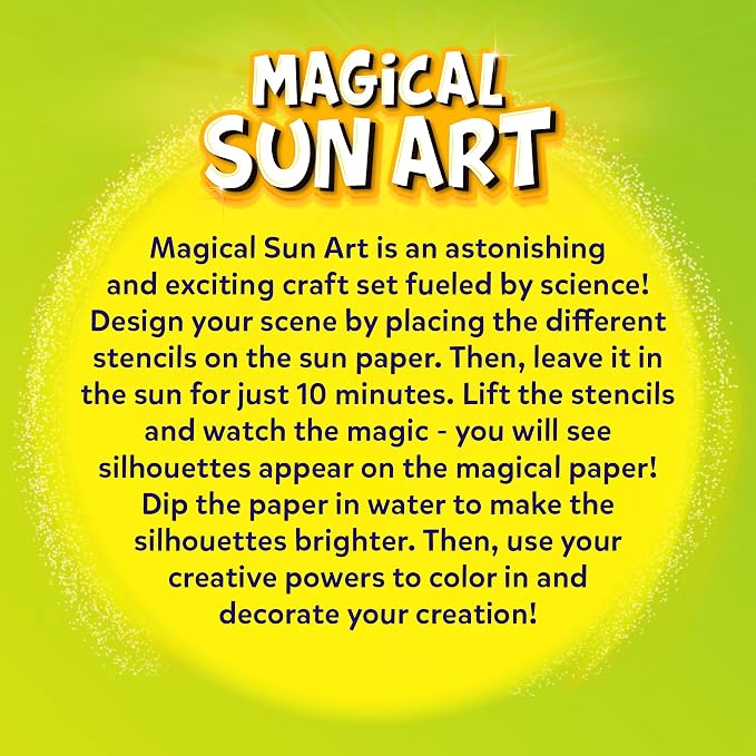 Skillmatics Magical Sun Art – Out in Nature, STEM Paper Craft Kit for Kids | Decorative Paper, Nature Stencils & Markers, Create with Sunlight, Mess-Free, Gifts for Ages 4, 5, 6, 7, 8, 9, 10, 11, 12