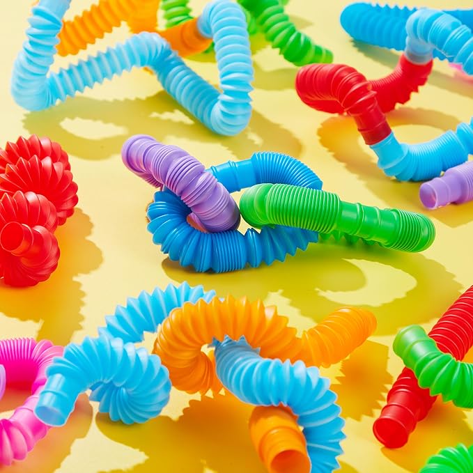 JOYIN 36 Pack Pop Tubes, Sensory Toys (Small) Fidget Toys Party Favors - 9 Colors, Creativity Learning & Fun for Kids - Perfect for Prizes Goodie Bags, Classroom School Reward
