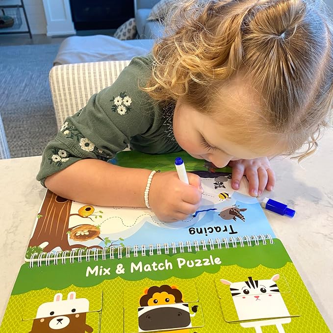 BenBen Busy Book for Toddlers 3-5, Pre-Assembled, 30 Pages, Airplane Toys | Preschool Learning Activities, Montessori Learning Toys, Educational Activity Book, Arts and Crafts for Kids, Birthday Gift