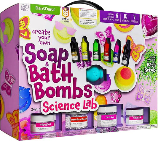 Dan&Darci Soap & Bath Bomb Making Kit for Kids, 3-in-1 Spa Science Kits, Craft Gifts for Girls & Boys Age 6-12 Year Old Girl Crafts: DIY Experiment Toys, Gift for Kid Ages | Gifts for Girls & Boys Age 6-12 Year Old Girl Crafts: DIY Experiment Toys, Gif...
